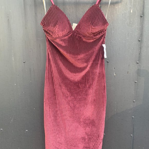 Ribbed Velvet Dress - Picture 1 of 5